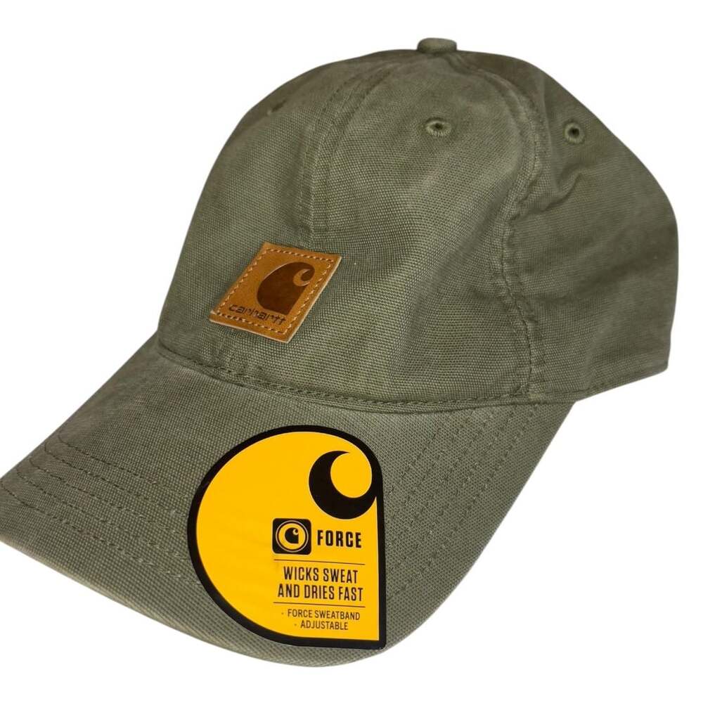 NWT Carhartt Force Cotton Canvas Cap One Size Army Green AH0289 - Picture 3 of 5